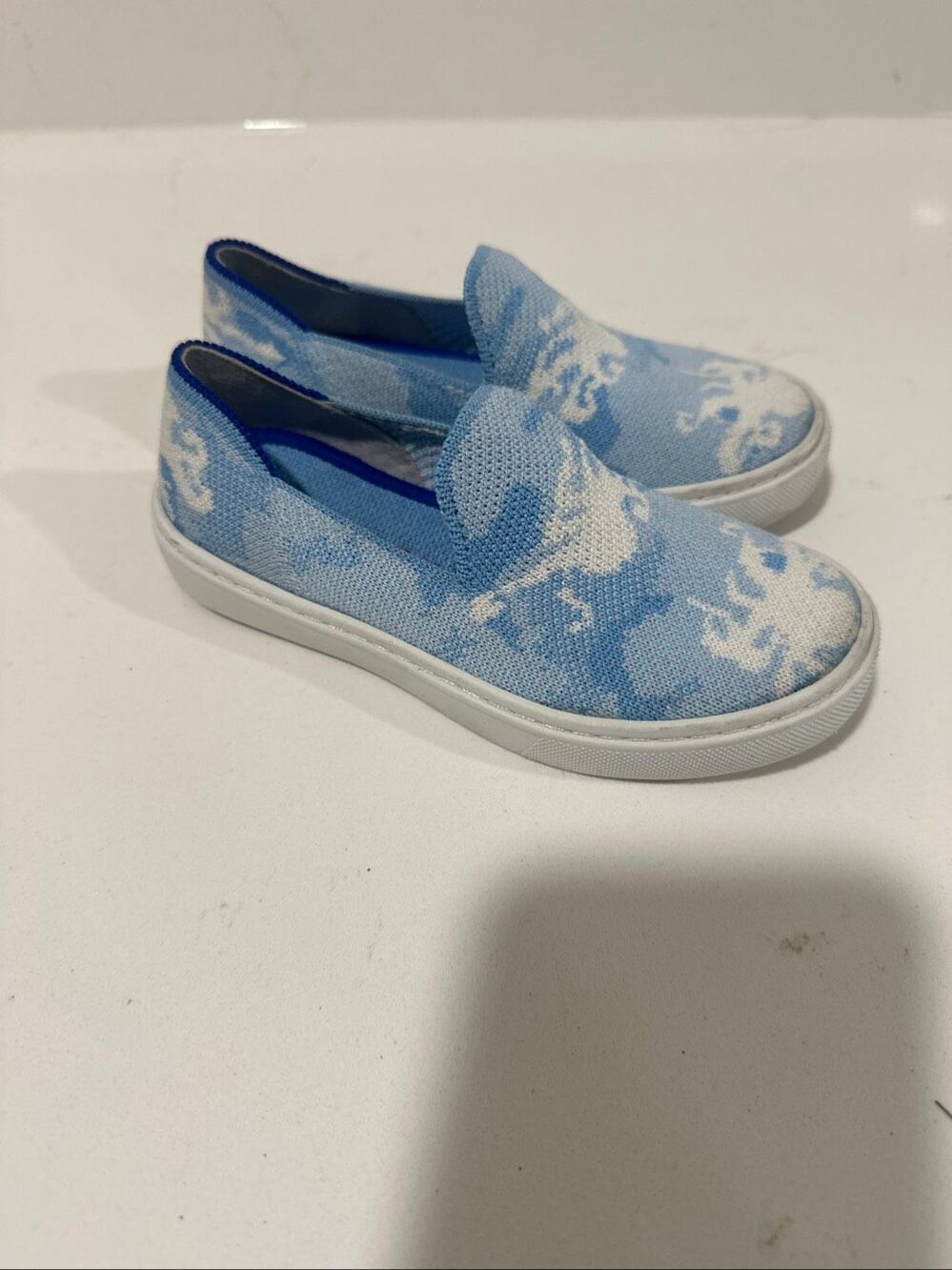 Rothy's The Kids Sneaker Blue Octopus Camo Slip On Shoes Size US Y11